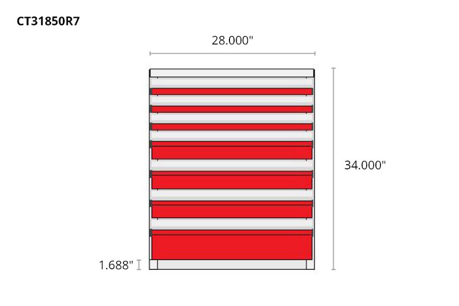Picture of CTech 7 Drawer Red Toolbox Systems