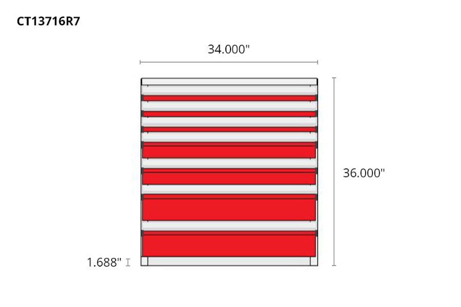 Picture of CTech 7 Drawer Red Toolbox Systems