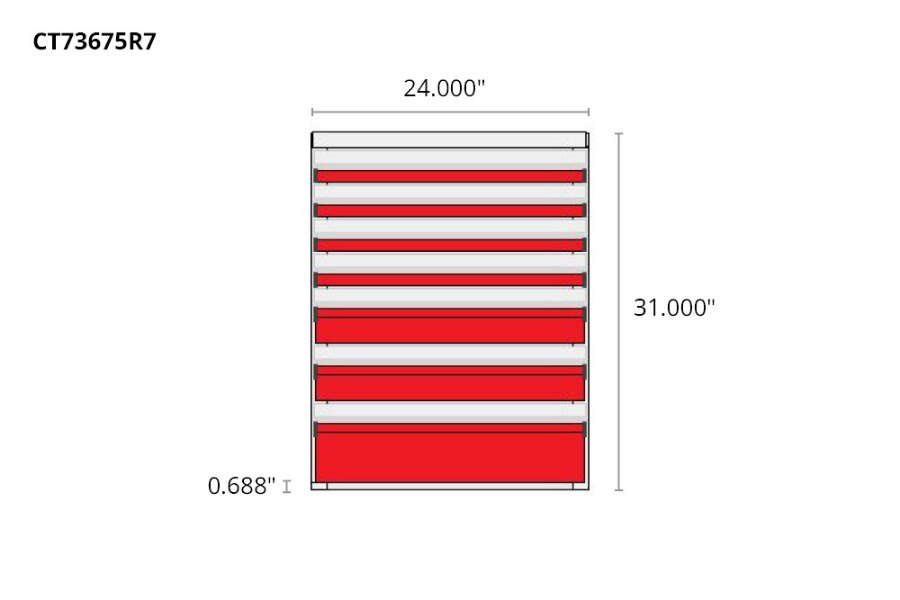 Picture of CTech 7 Drawer Red Toolbox Systems