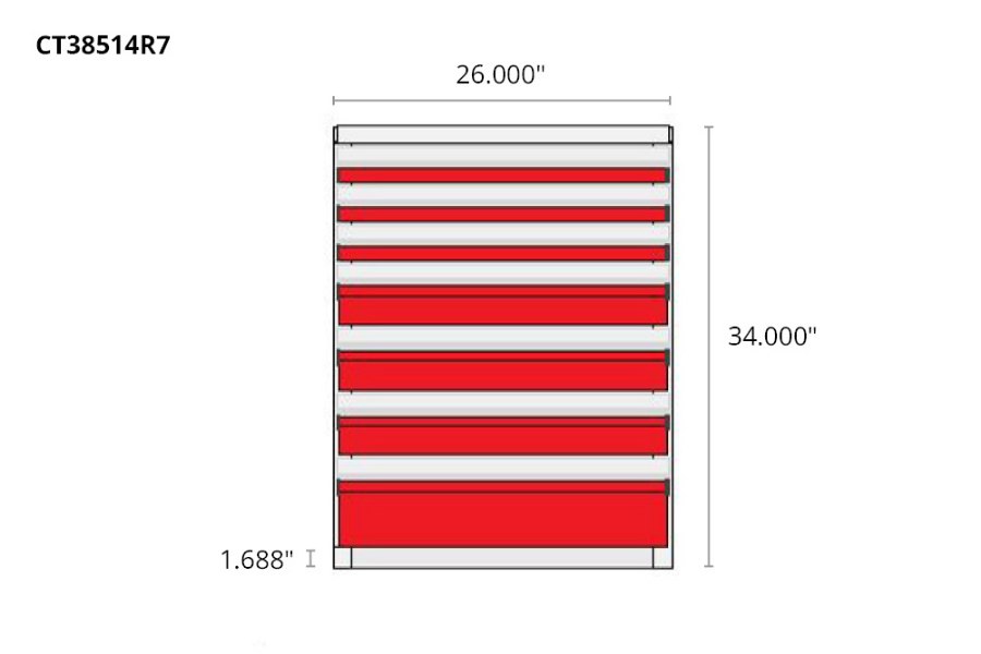 Picture of CTech 7 Drawer Red Toolbox Systems