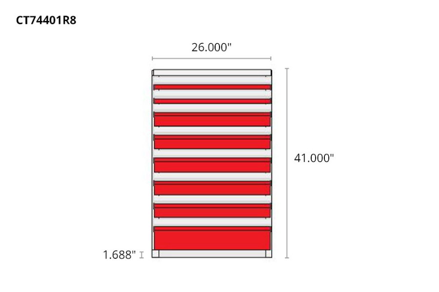 Picture of CTech 8 Drawer Red Toolbox Systems