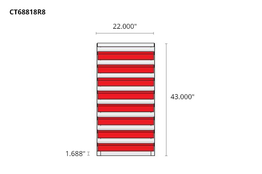 Picture of CTech 8 Drawer Red Toolbox Systems