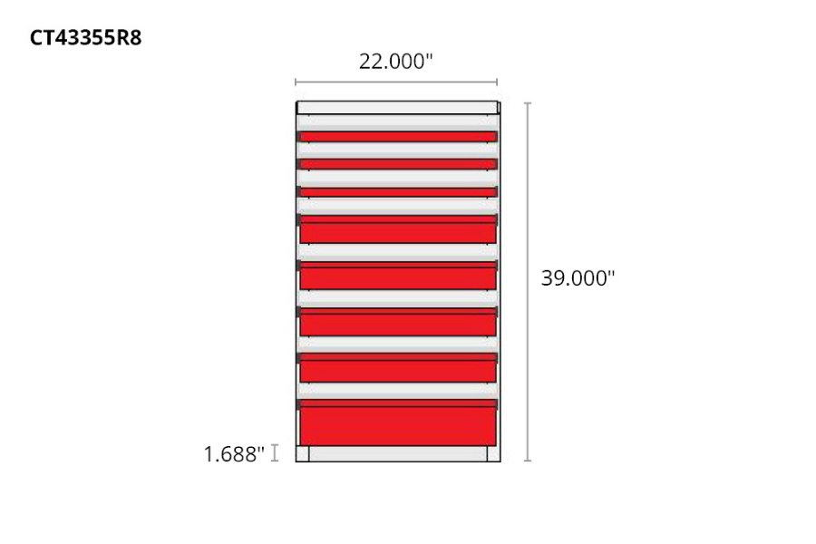 Picture of CTech 8 Drawer Red Toolbox Systems