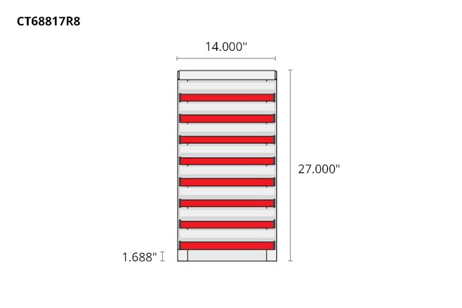 Picture of CTech 8 Drawer Red Toolbox Systems