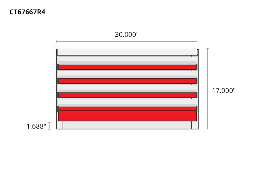 Picture of CTech 4 Drawer Red Toolbox Systems