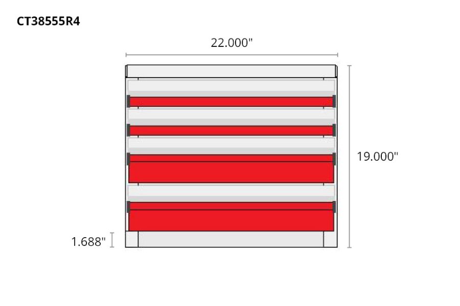 Picture of CTech 4 Drawer Red Toolbox Systems