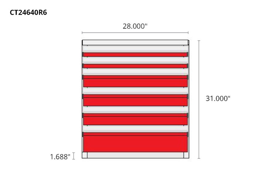 Picture of CTech 6 Drawer Red Toolbox Systems