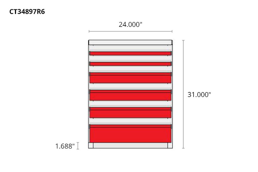 Picture of CTech 6 Drawer Red Toolbox Systems