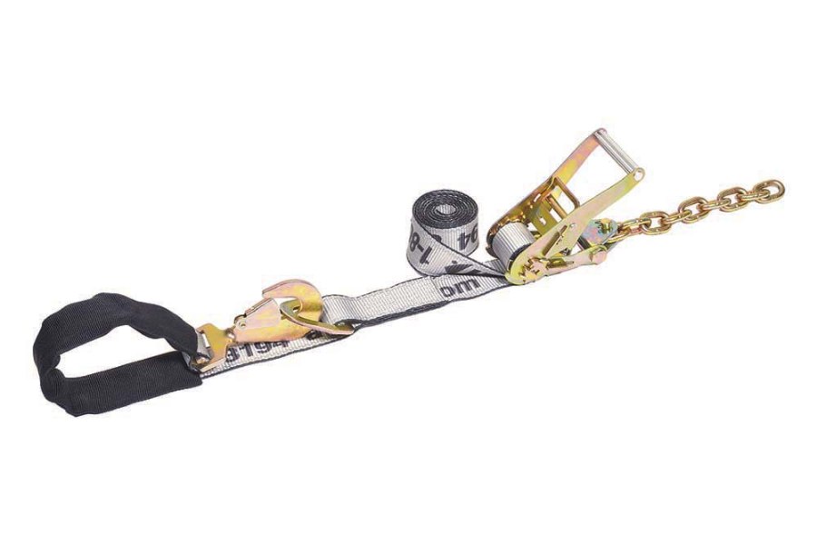 Picture of AW Direct Tow Pro Axle Tie-Down Assembly with Twisted Snap Hooks and Wide
Handled Ratchet with Chain