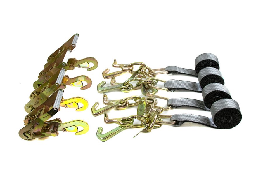 Picture of AW Direct 4-Point Tie-Down Kit, Cluster Straps and Ratchets with Snap Hooks