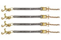 Picture of AW Direct Tow Pro 4-Point Tie-Down w/ Cluster and Wide Handled
Ratchets w/ Chains