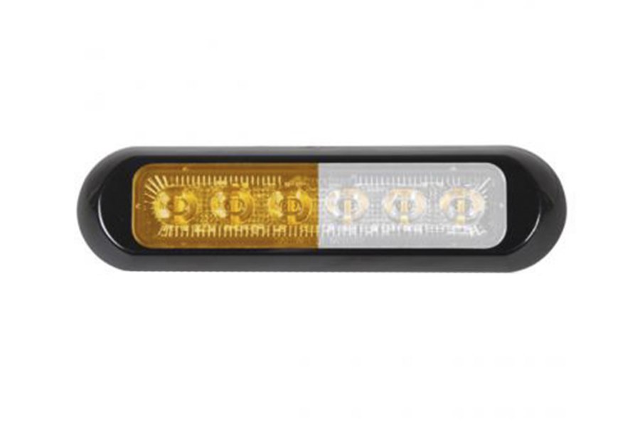 Picture of Maxxima LED Ultra Thin Profile Clear Lens Warning Light, .9", White/Amber