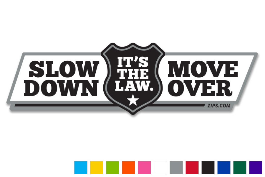 Picture of Zip's "Slow Down Move Over - It's The Law" Vinyl Vehicle Decal