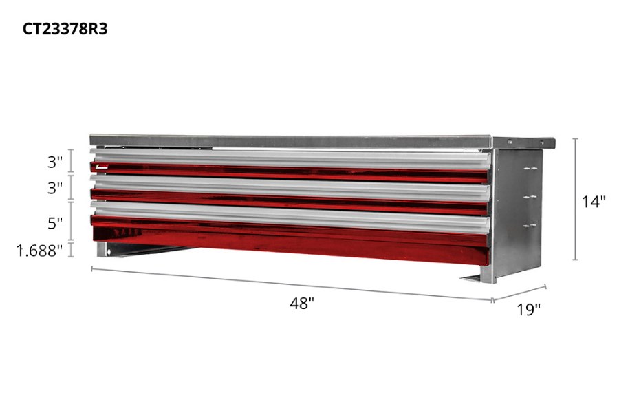 Picture of CTech 3 Drawer Red Toolbox Systems