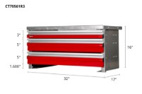 Picture of CTech 3 Drawer Red Toolbox Systems