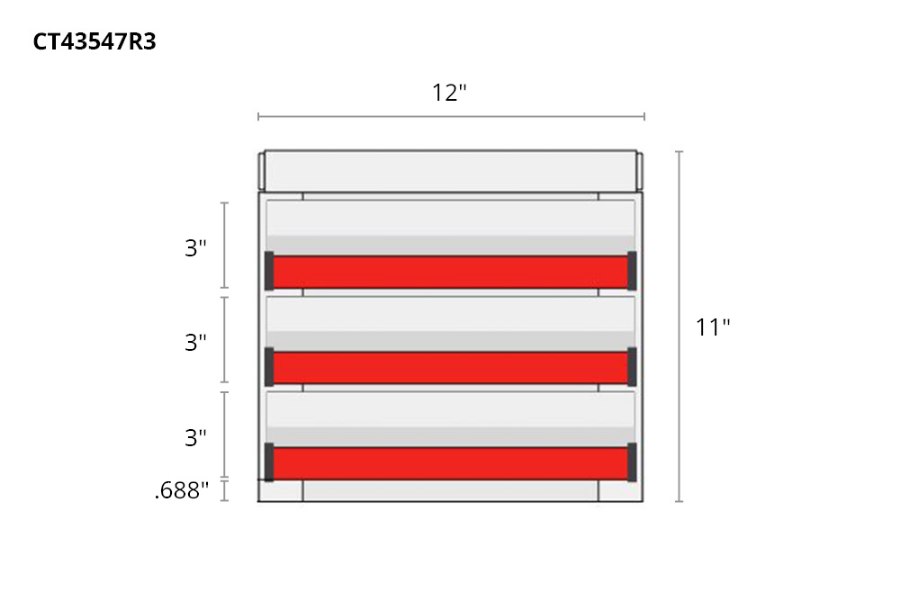Picture of CTech 3 Drawer Red Toolbox Systems