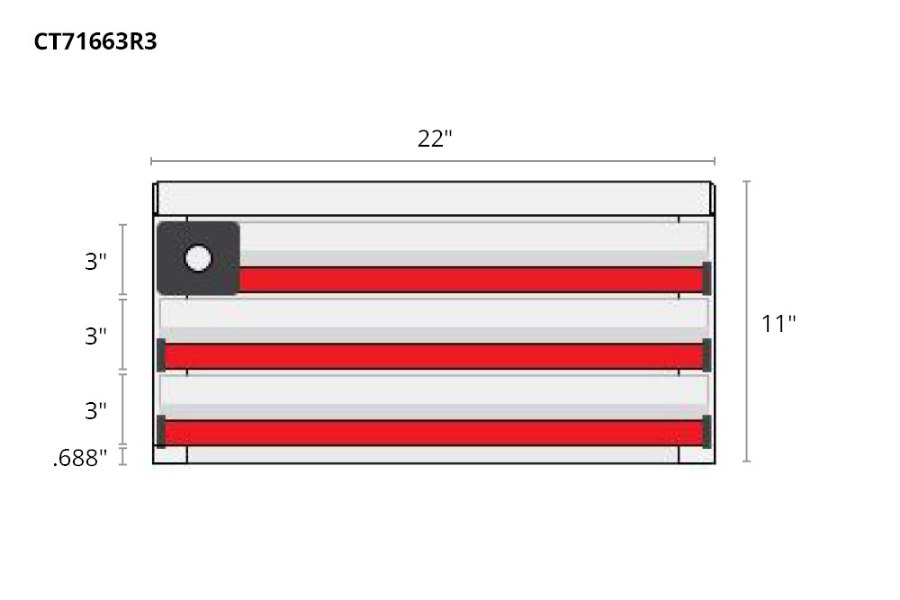 Picture of CTech 3 Drawer Red Toolbox Systems