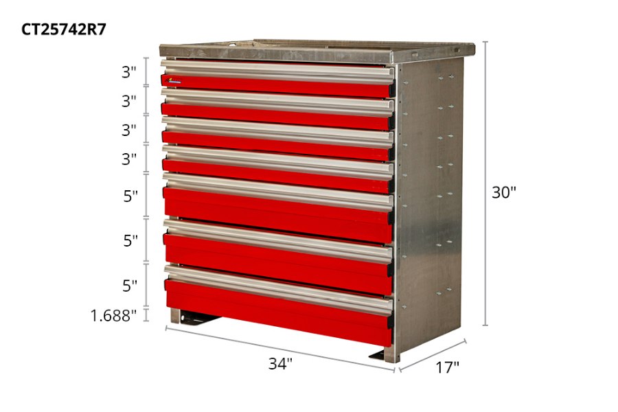 Picture of CTech 7 Drawer Red Toolbox Systems