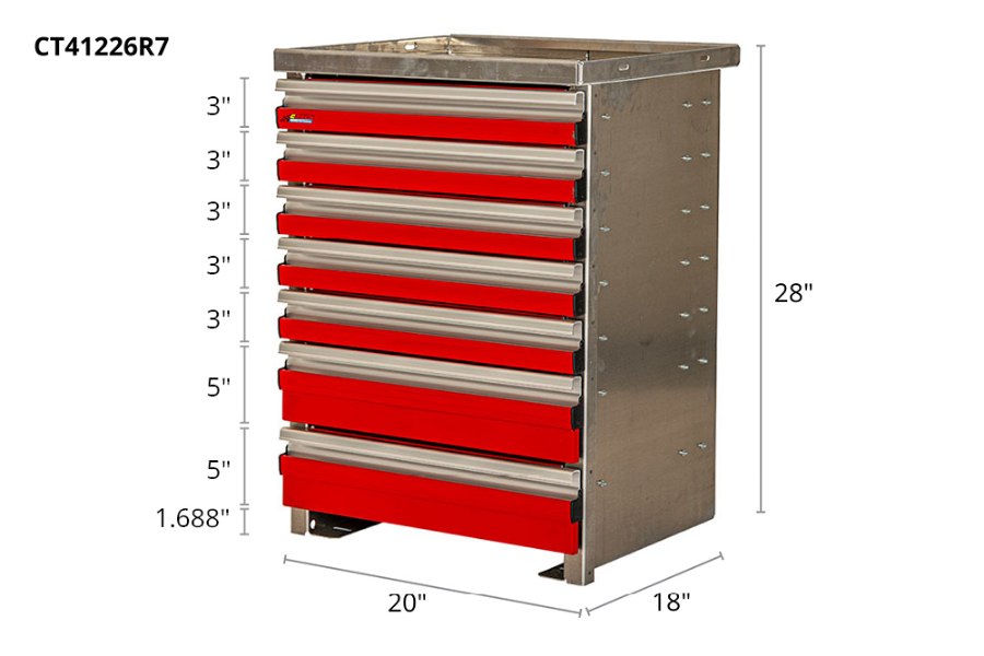 Picture of CTech 7 Drawer Red Toolbox Systems