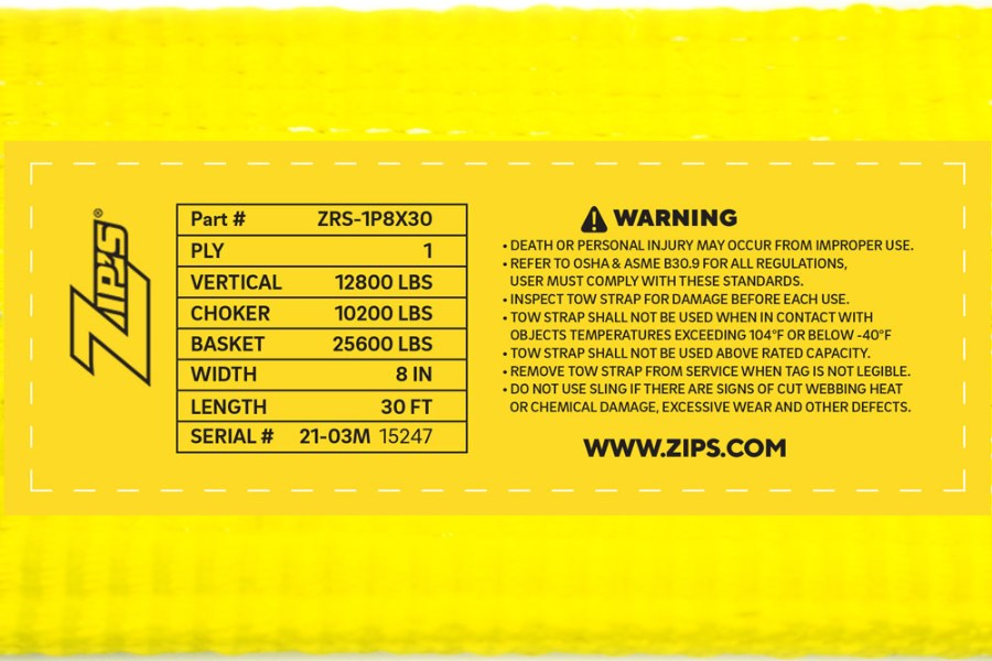 Picture of Zip's Recovery Strap - 1 Ply