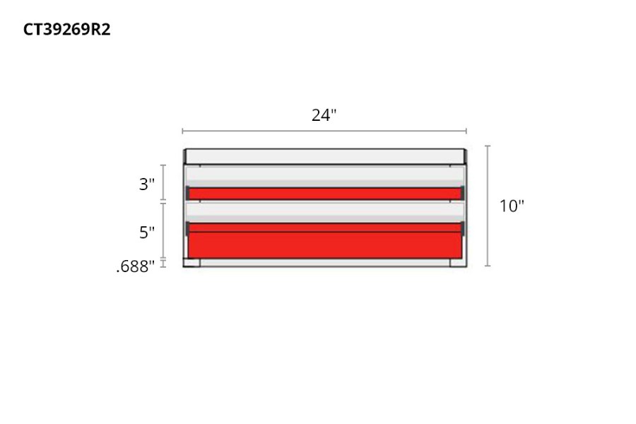 Picture of CTech 2 Drawer Red Toolbox Systems