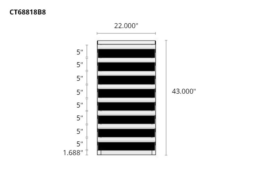 Picture of CTech 8 Drawer Black Toolbox Systems