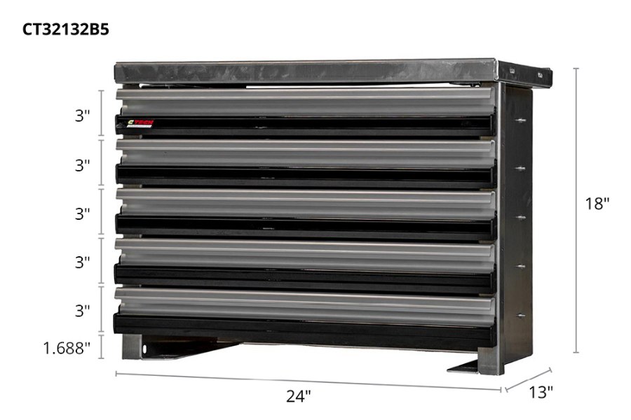 Picture of CTech 5 Drawer Black Toolbox Systems