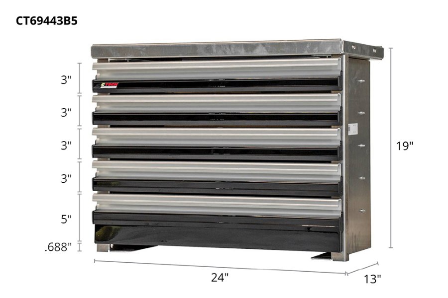 Picture of CTech 5 Drawer Black Toolbox Systems