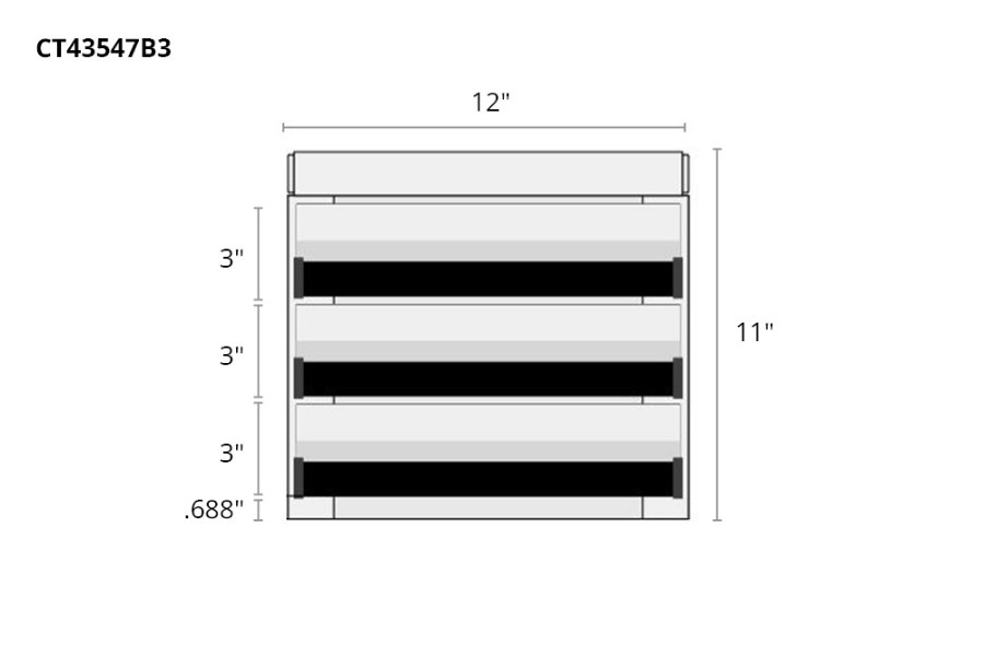 Picture of CTech 3 Drawer Black Toolbox Systems