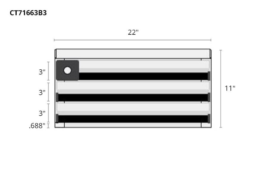 Picture of CTech 3 Drawer Black Toolbox Systems