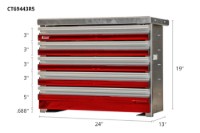 Picture of CTech 5 Drawer Red Toolbox Systems
