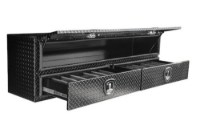 Picture of Buyers Topsider Gloss Black Diamond Tread Aluminum HD Flatbed Contractor w/Lower Drawers