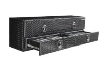Picture of Buyers Topsider Gloss Black Diamond Tread Aluminum HD Flatbed Contractor w/Lower Drawers