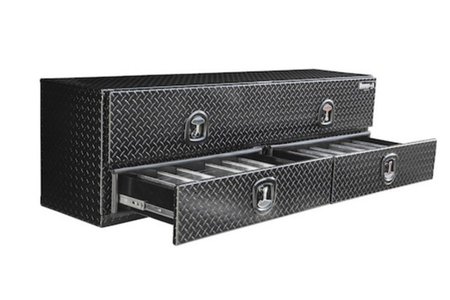 Picture of Buyers Topsider Gloss Black Diamond Tread Aluminum HD Flatbed Contractor w/Lower Drawers