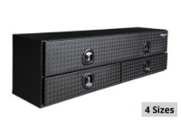 Picture of Buyers Topsiders Textured Matte Black Diamond Tread Aluminum HD Flatbed Contractor w/Lower Drawers