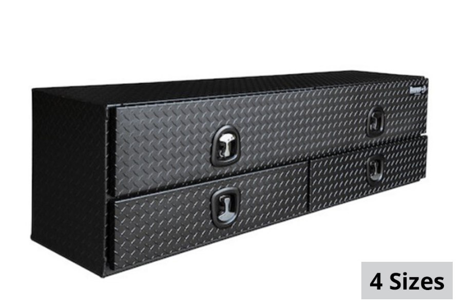 Picture of Buyers Topsiders Textured Matte Black Diamond Tread Aluminum HD Flatbed Contractor w/Lower Drawers