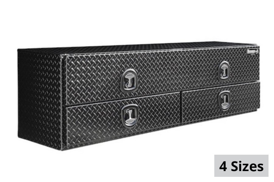 Picture of Buyers Topsider Gloss Black Diamond Tread Aluminum HD Flatbed Contractor w/Lower Drawers