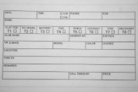 Picture of Zip's Telephone Tow Log Book