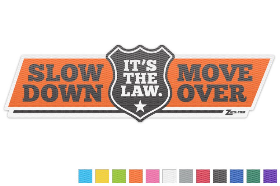 Picture of Zip's Vinyl Window Decal - Slow Down Move Over It's The Law
