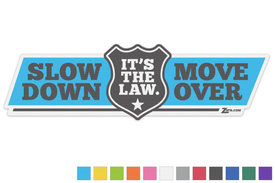 Picture of Zip's Vinyl Window Decal - Slow Down Move Over It's The Law