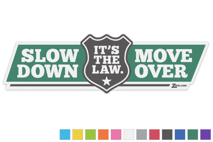 Picture of Zip's Vinyl Window Decal - Slow Down Move Over It's The Law