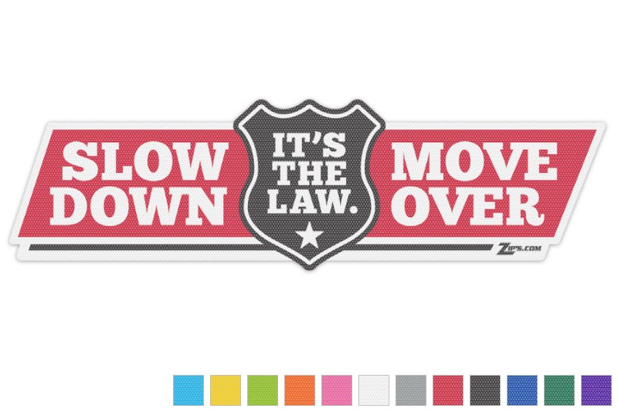 Picture of Zip's Vinyl Window Decal - Slow Down Move Over It's The Law