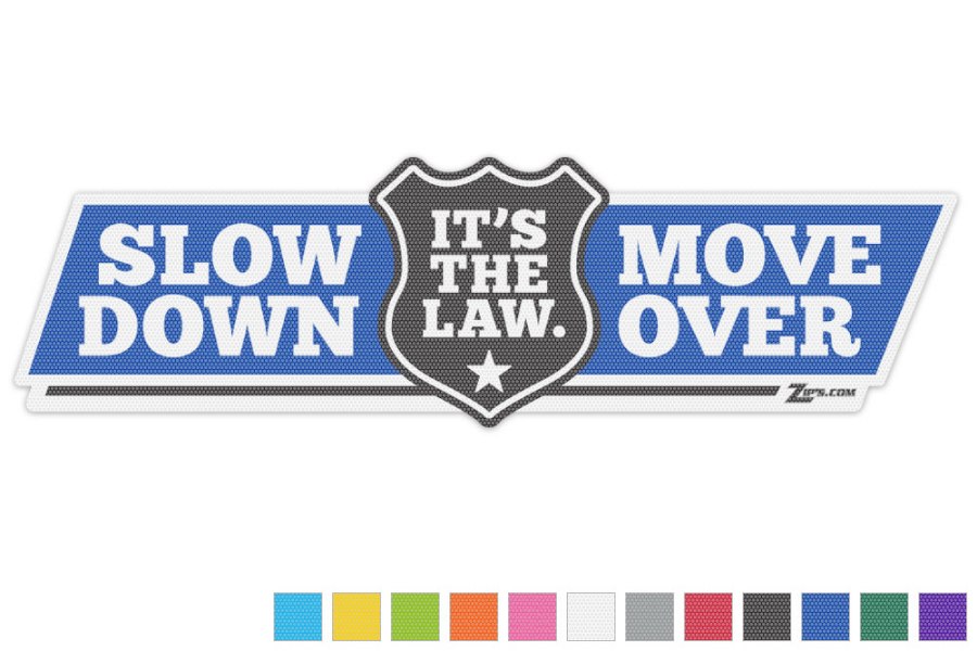 Picture of Zip's Vinyl Window Decal - Slow Down Move Over It's The Law