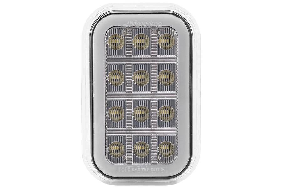 Picture of Maxxima 3"x5" White Rectangular Back Up - Red Taillight Glow Edge