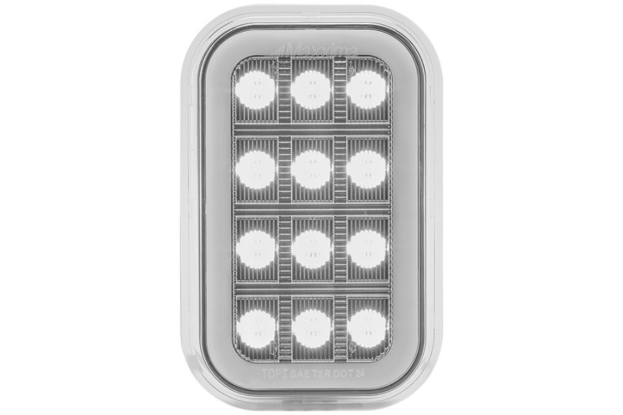 Picture of Maxxima 3"x5" White Rectangular Back Up - Red Taillight Glow Edge