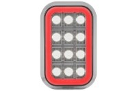 Picture of Maxxima 3"x5" White Rectangular Back Up - Red Taillight Glow Edge