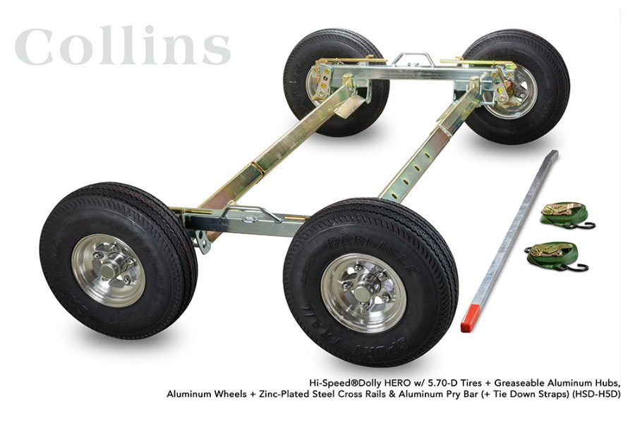 Picture of Collins Hi-Speed Dolly HERO Zinc Plated Aluminum Cross Rails & Aluminum Diamond Cut Wheel