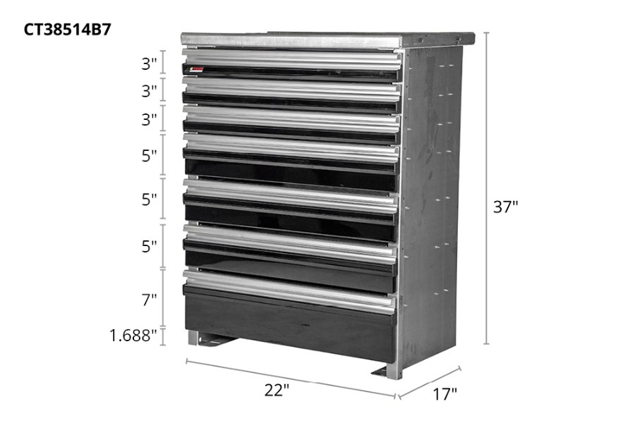 Picture of CTech 7 Drawer Black Toolbox Systems