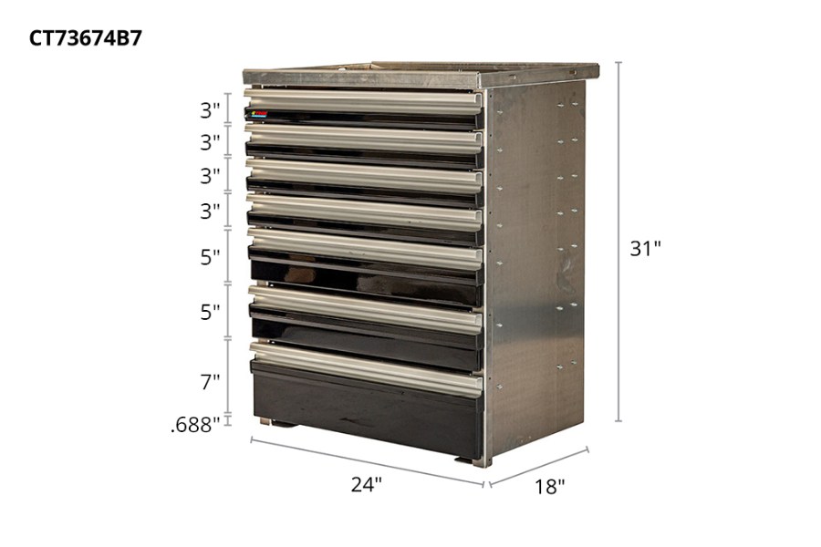 Picture of CTech 7 Drawer Black Toolbox Systems