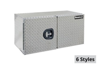 Picture of Buyers Diamond Tread Double Door Aluminum Underbody Truck Box w/Barn Door Series